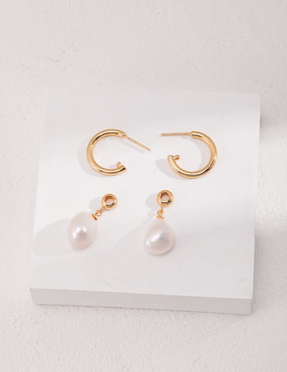 Lulu & Evie – Detachable Baroque Pearl Earrings