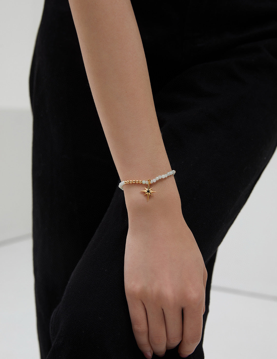 Natural Jade Star Necklace & Bracelet