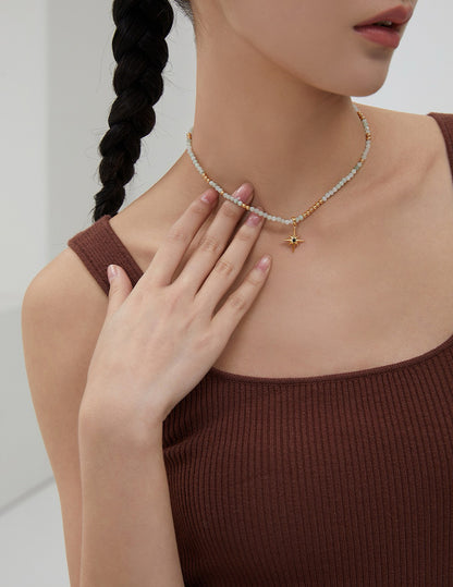 Natural Jade Star Necklace & Bracelet