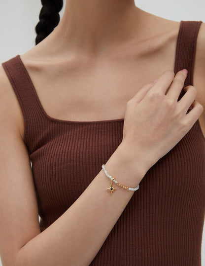 Natural Jade Star Necklace & Bracelet