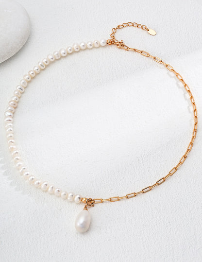 Baroque Pearl Chain Necklace