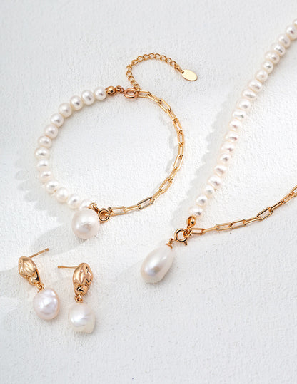 Baroque Pearl Chain Necklace