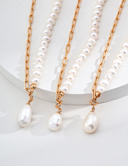 Baroque Pearl Chain Necklace