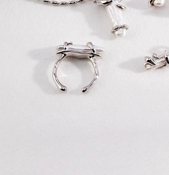 S925 Silver/gold plated/Small strips of natural pearl earrings ,necklace ,ring