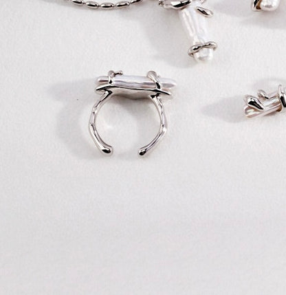 S925 Silver/gold plated/Small strips of natural pearl earrings ,necklace ,ring