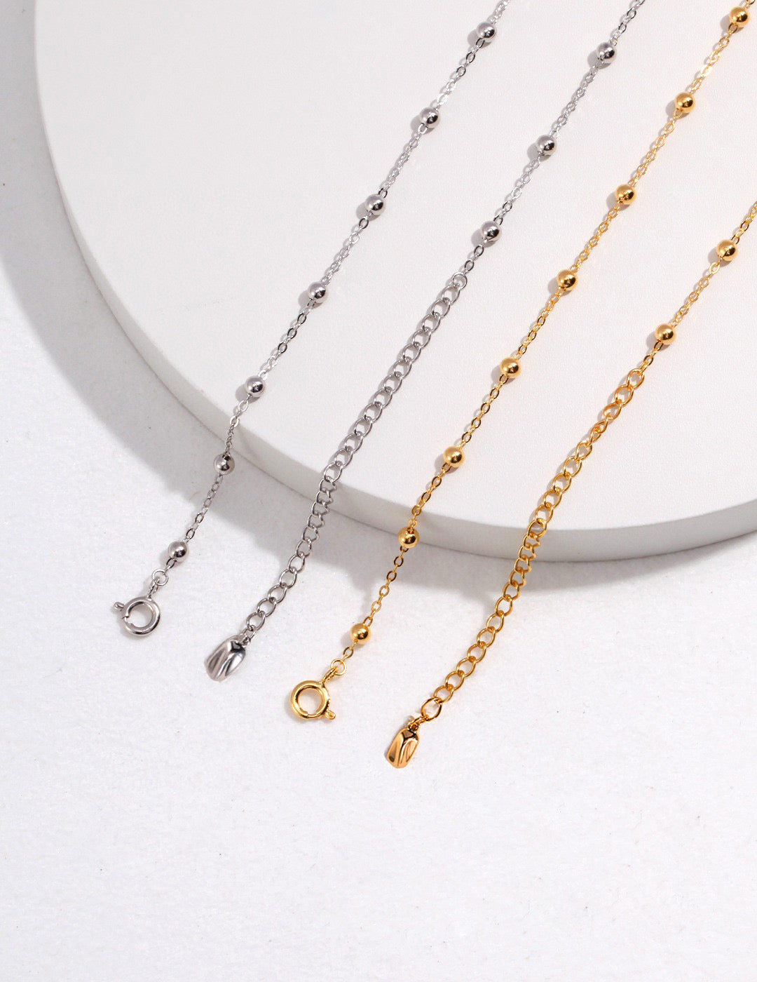 Minimal Bead Necklace & Bracelet Set
