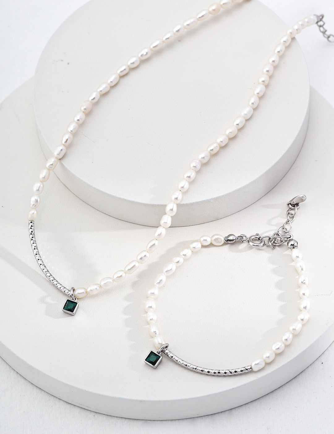 Elegant Pearl & Zircon Set