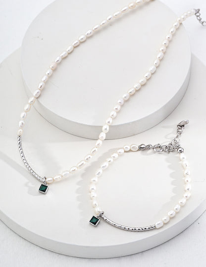 Elegant Pearl & Zircon Set