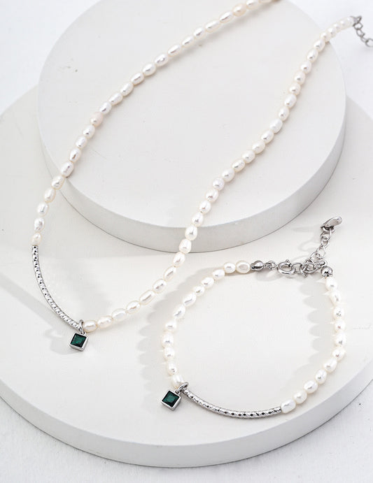 Elegant Pearl & Zircon Set