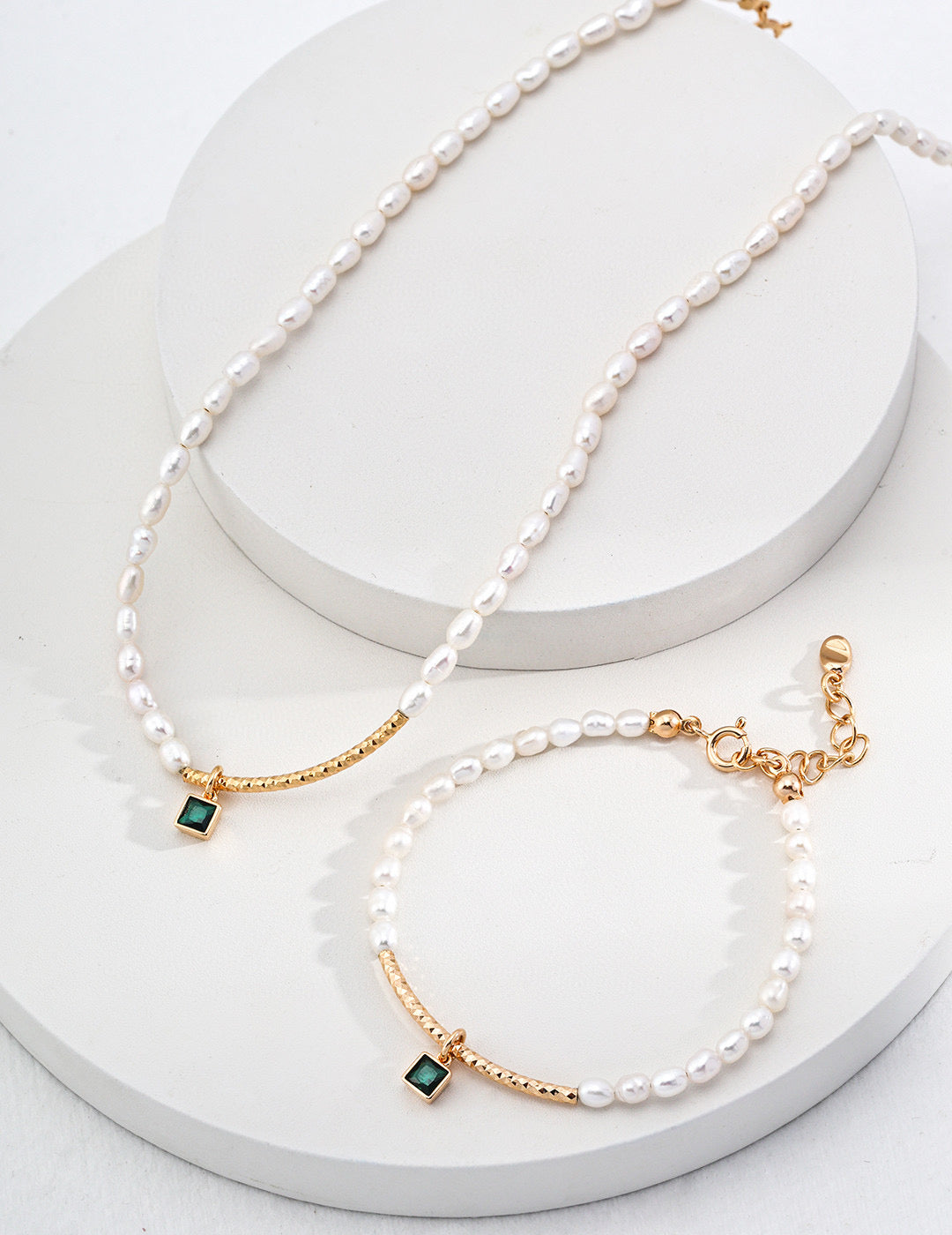 Elegant Pearl & Zircon Set