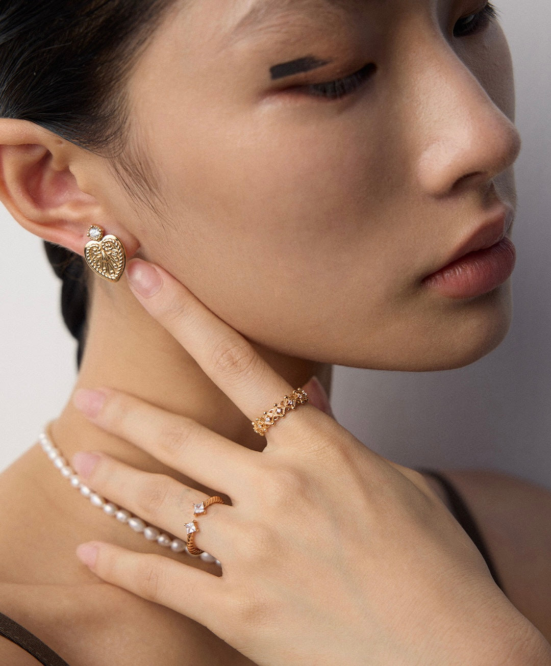 Twisted Zircon Bangle & Ring Set