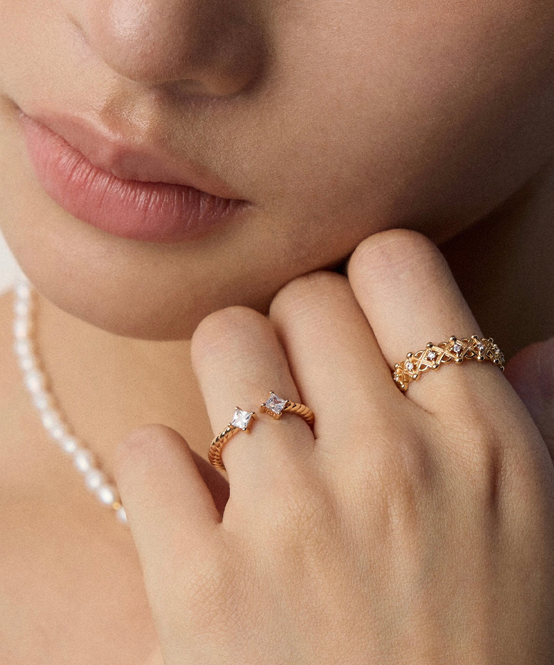 Twisted Zircon Bangle & Ring Set