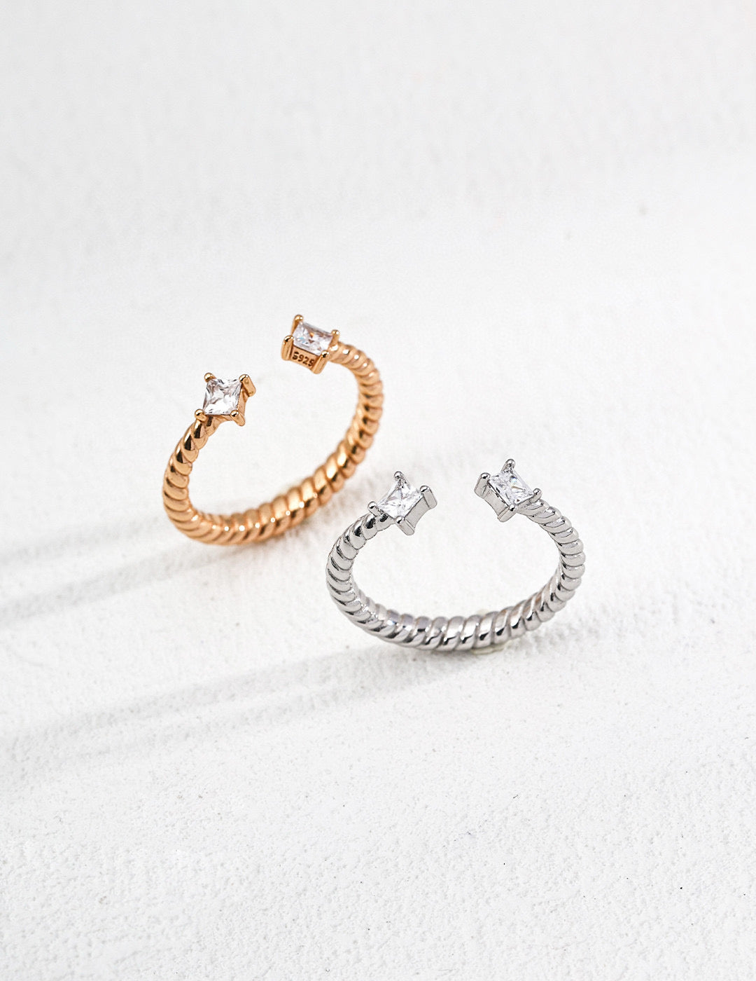 Twisted Zircon Bangle & Ring Set