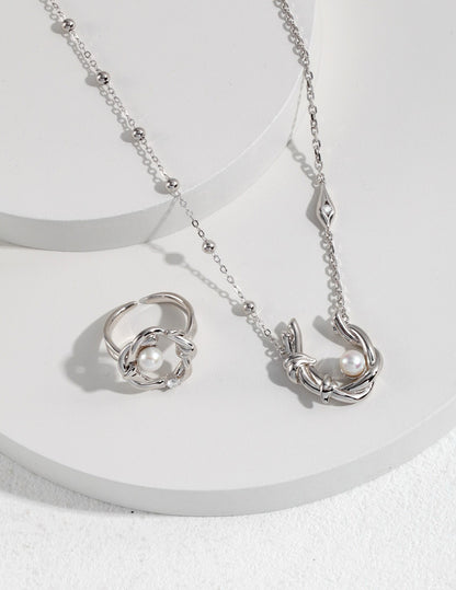 Willow Pearl Necklace & Ring Set