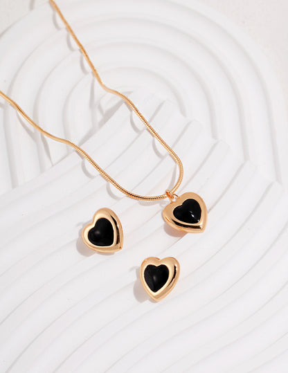 Heart of Noir Necklace & Earrings Set