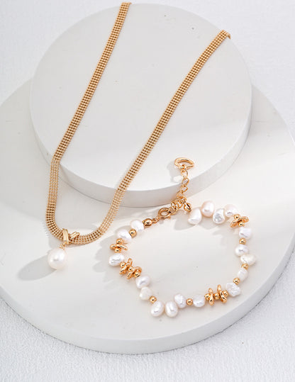 Baroque Freshwater Pearl Necklace & Bracelet Set