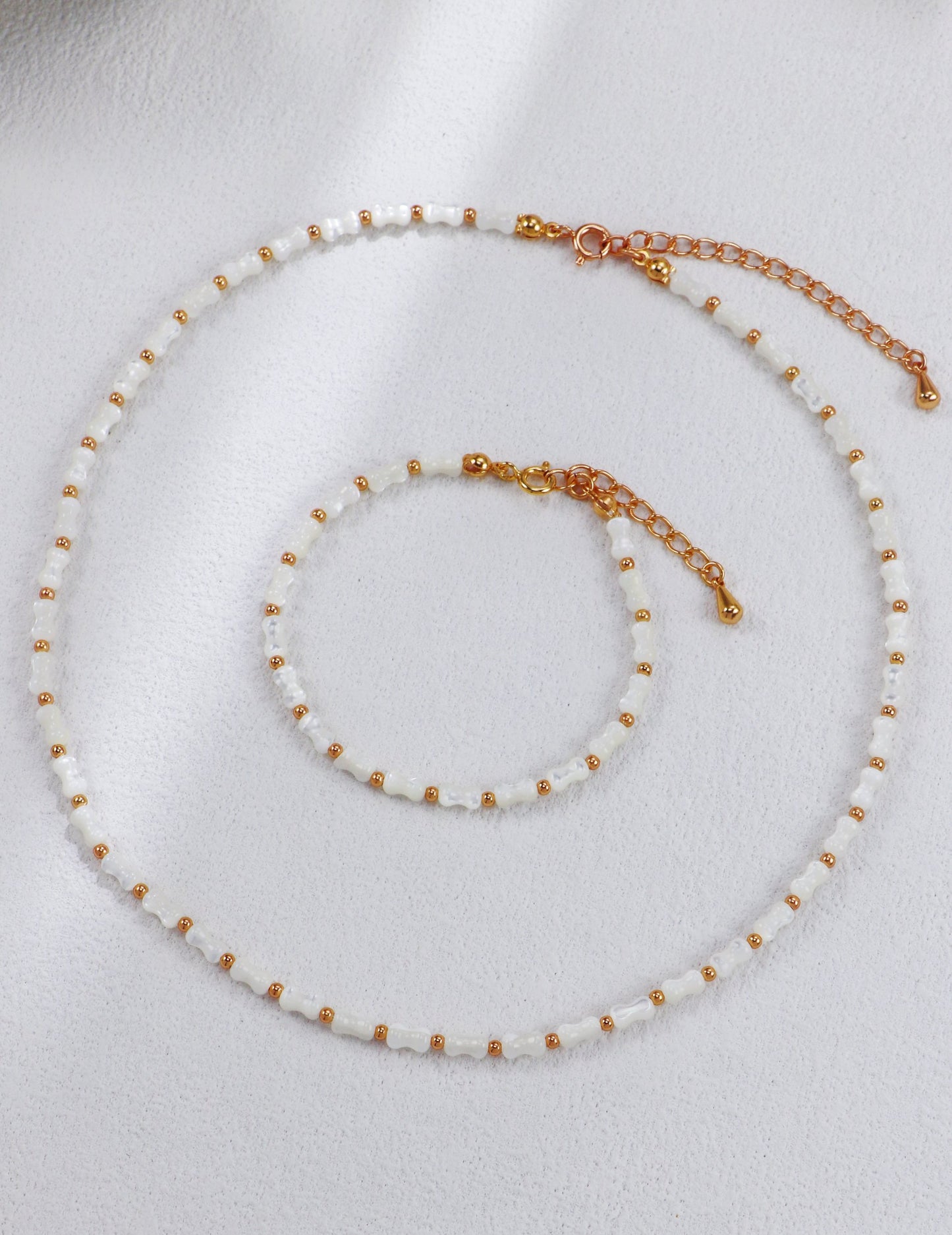 Minimal Pearl Bar Set – Necklace & Bracelet