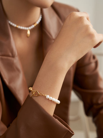 Golden Tide Pearl Bracelet