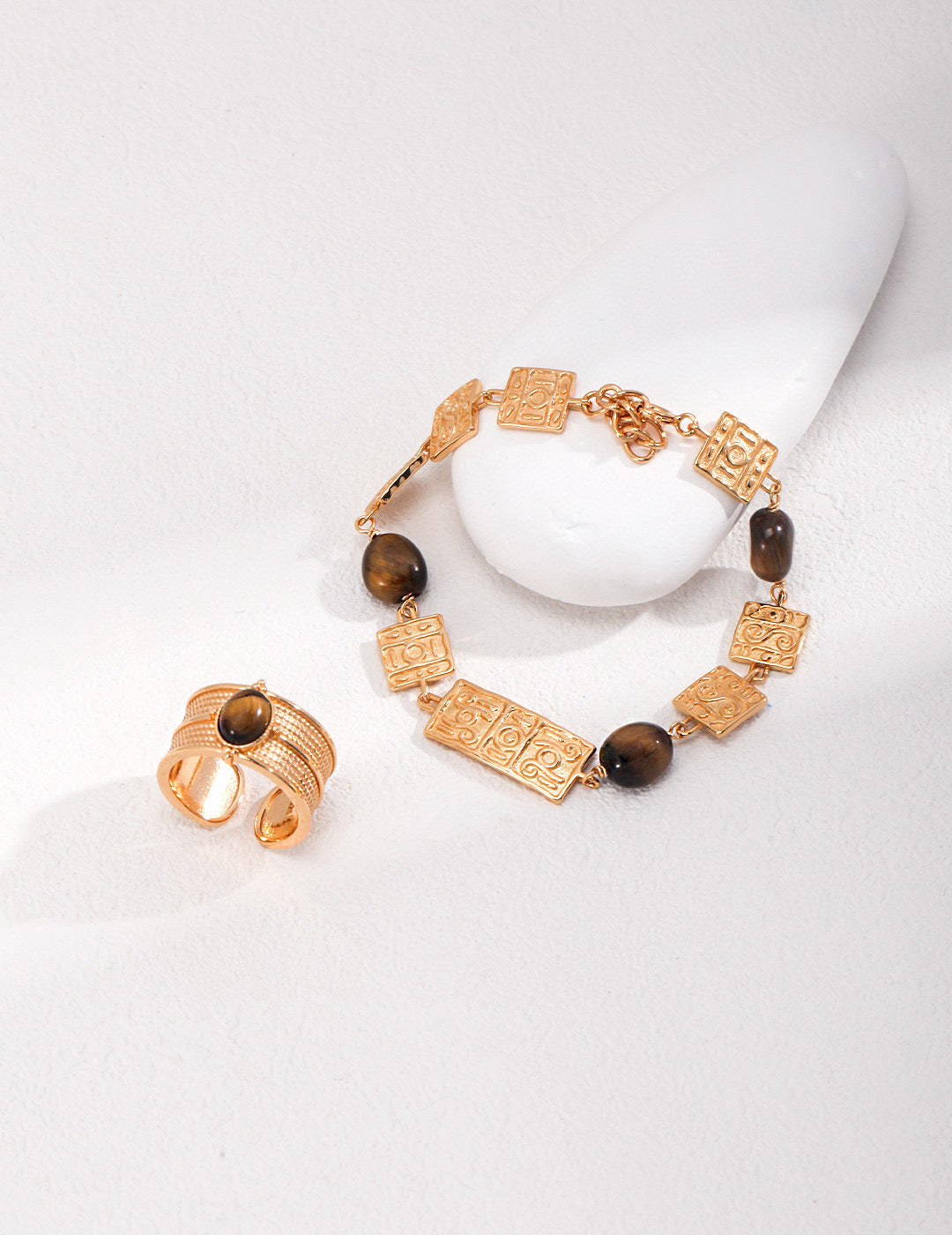 S925 Silver Tiger’s Eye Jewelry Set