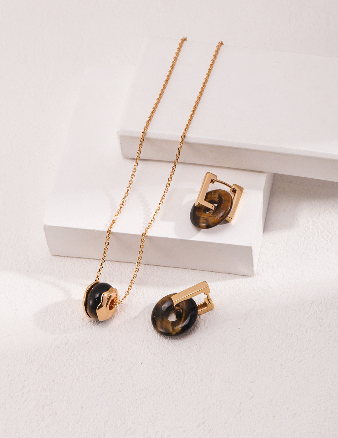 S925 Silver Tiger’s Eye Jewelry Set