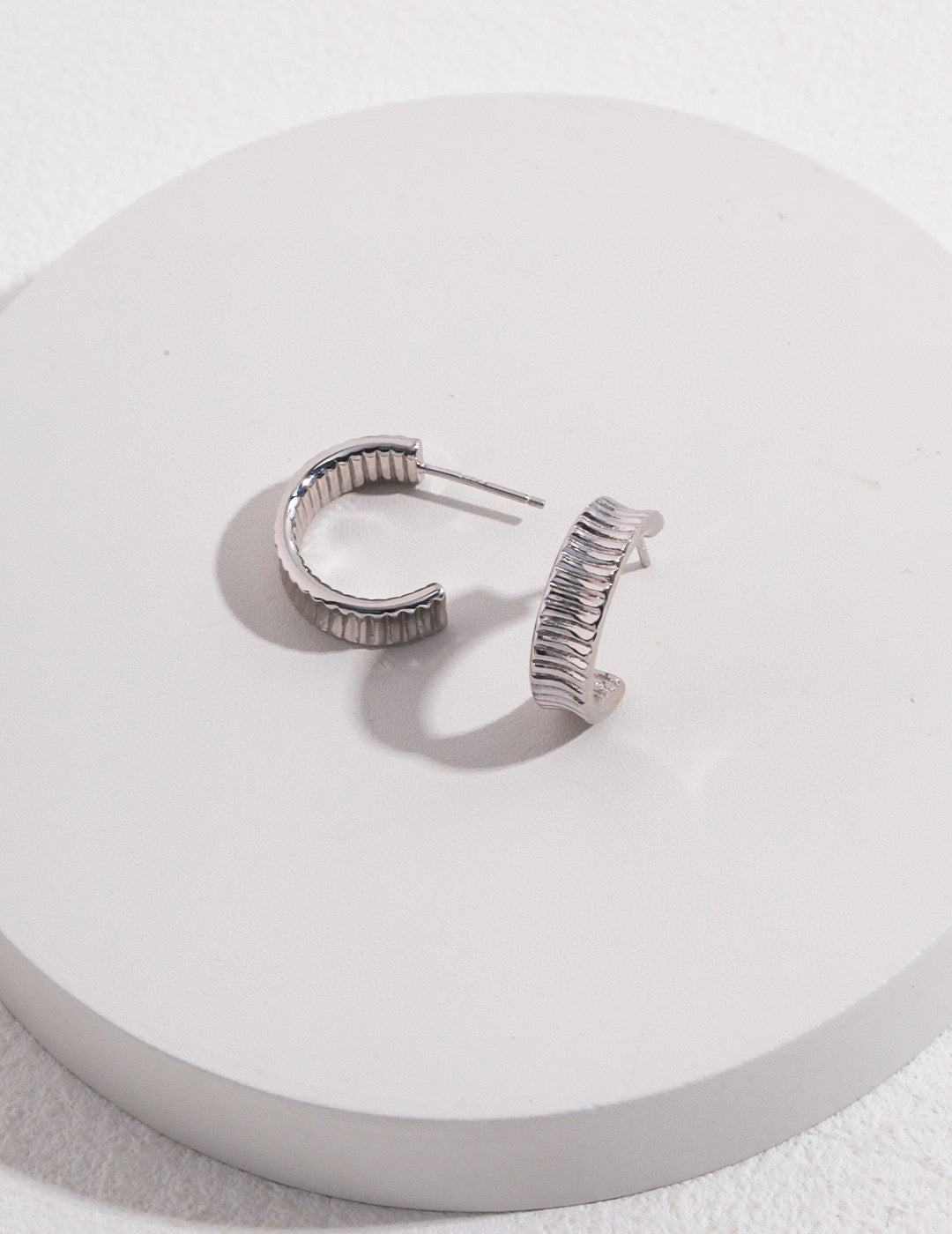 S925 Silver Textured Ring & Earrings Set