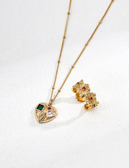 Vintage Heart Charm Necklace
