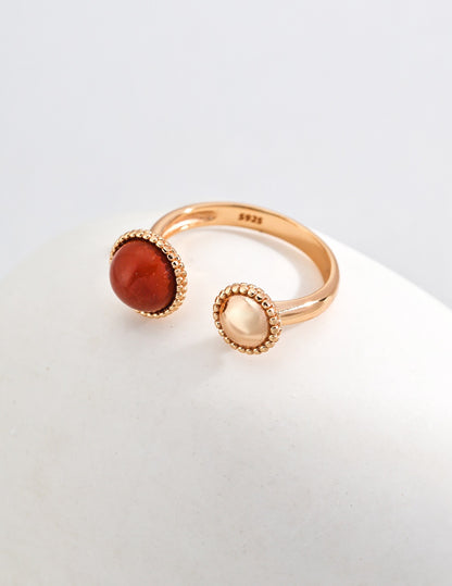 Golden Harmony Quartz Ring