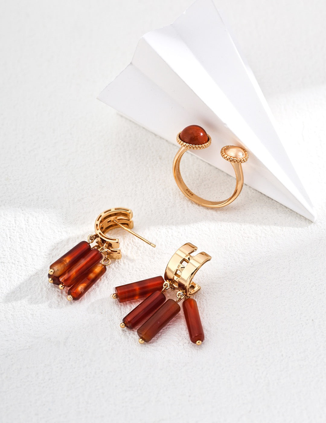 Golden Harmony Quartz Ring