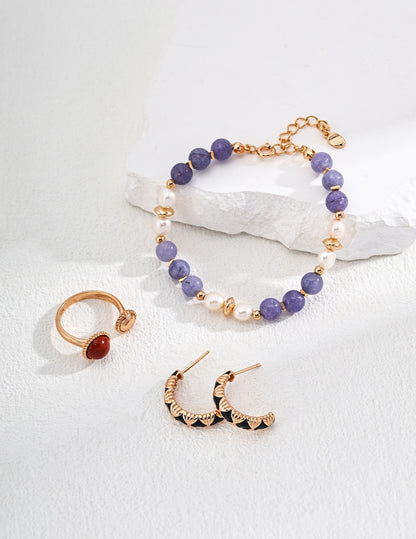 Golden Harmony Quartz Ring