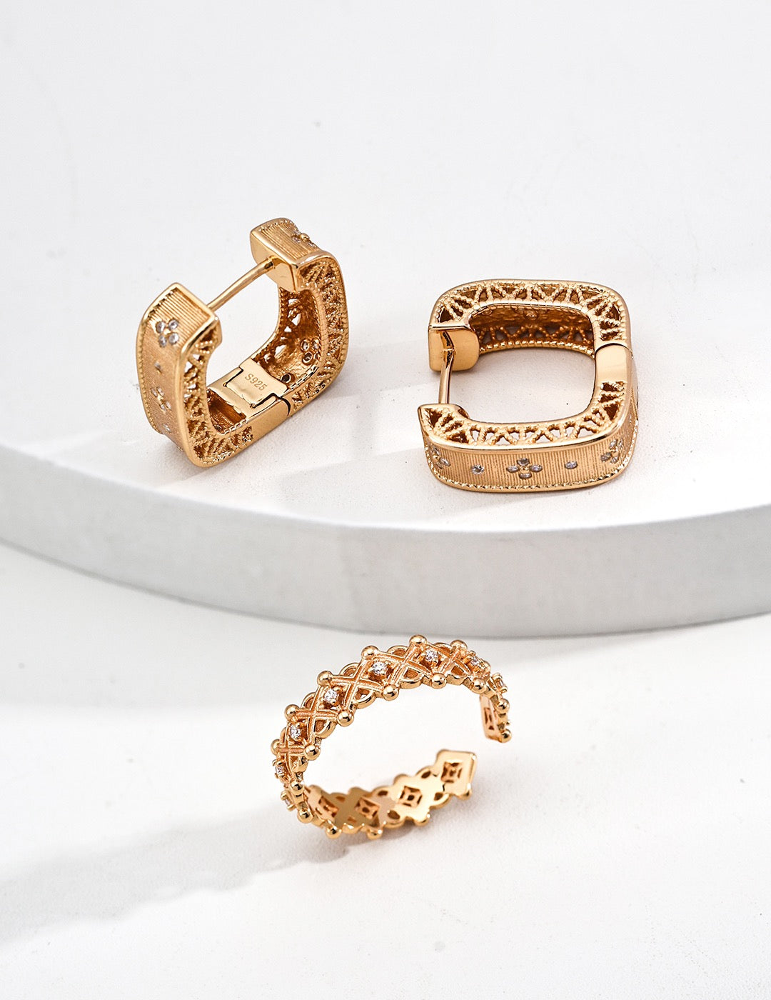 Lattice Spark Open Ring