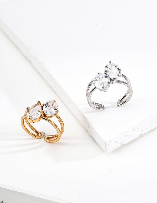 Twin Light Open Ring