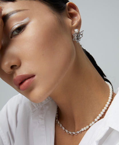Branch & Pearl S925 silver earrings, bracelet and the necklace