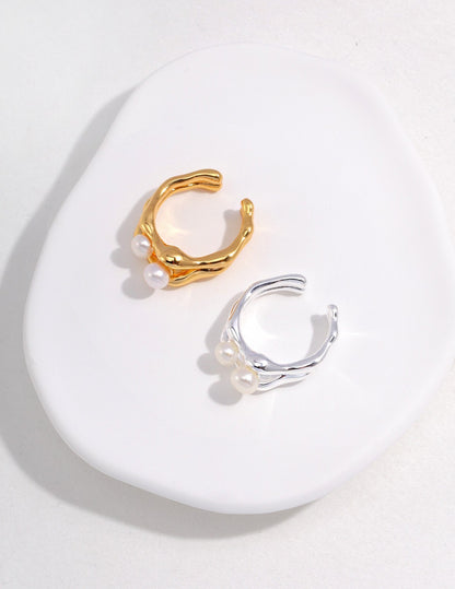 Adjustable Pearl Flow Ring