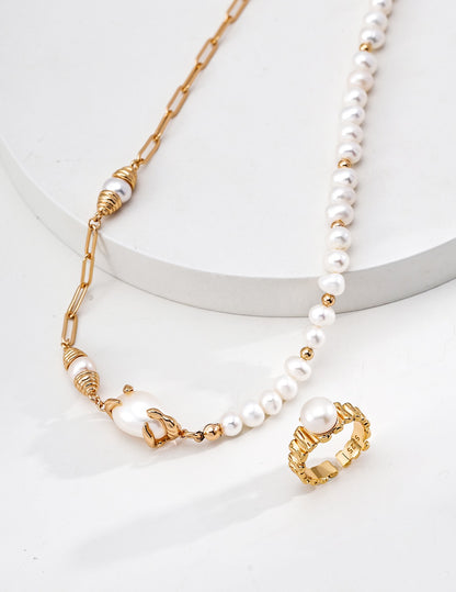 Adjustable Pearl Ring