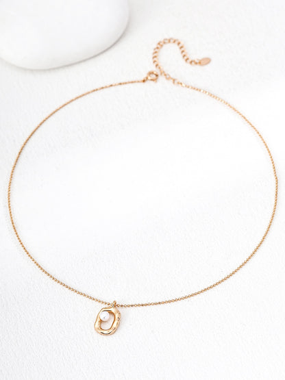Organic Pearl Pendant Necklace Set