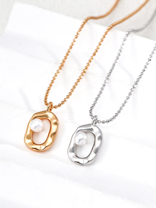 Organic Pearl Pendant Necklace Set