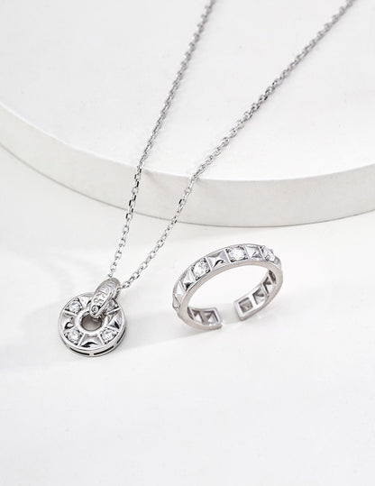 Lucky Wheel Pendant Necklace & Ring Set