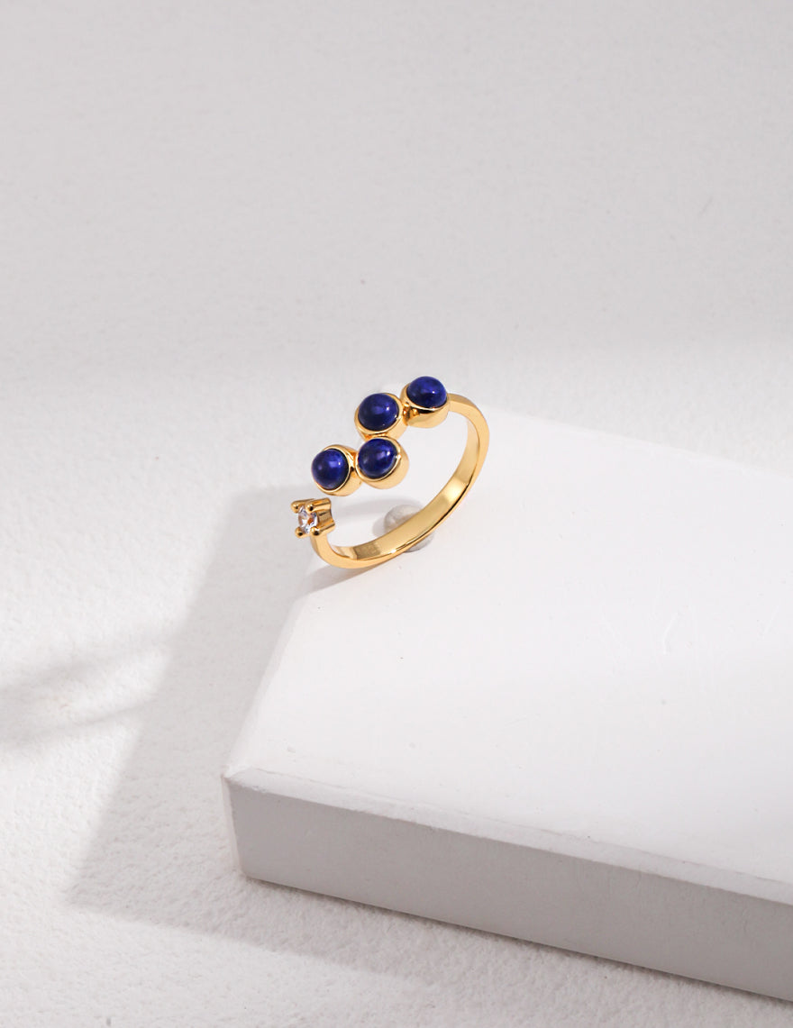 Midnight Bloom Lapis Lazuli Ring