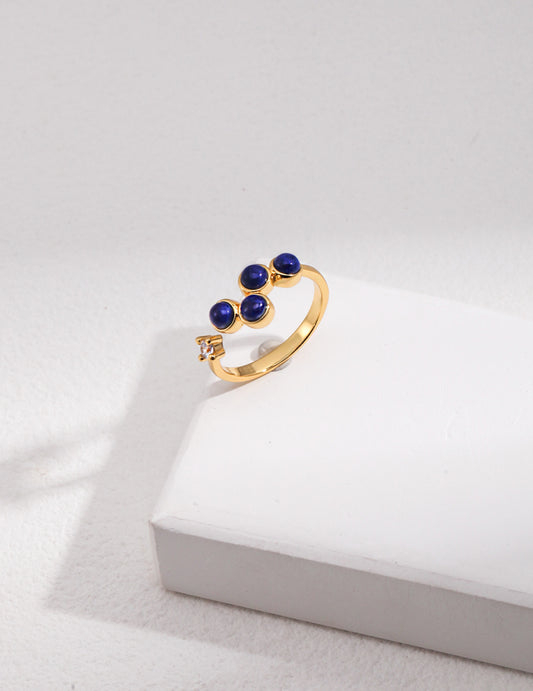 Midnight Bloom Lapis Lazuli Ring
