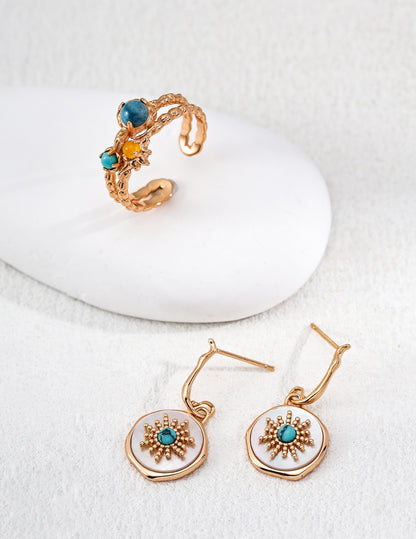 Boho Sunstone Drop Earrings