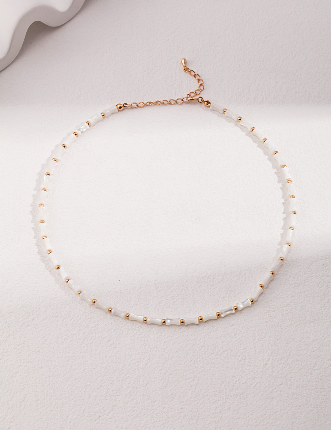 Ivory Gold Beaded Necklace & Bracelet Set