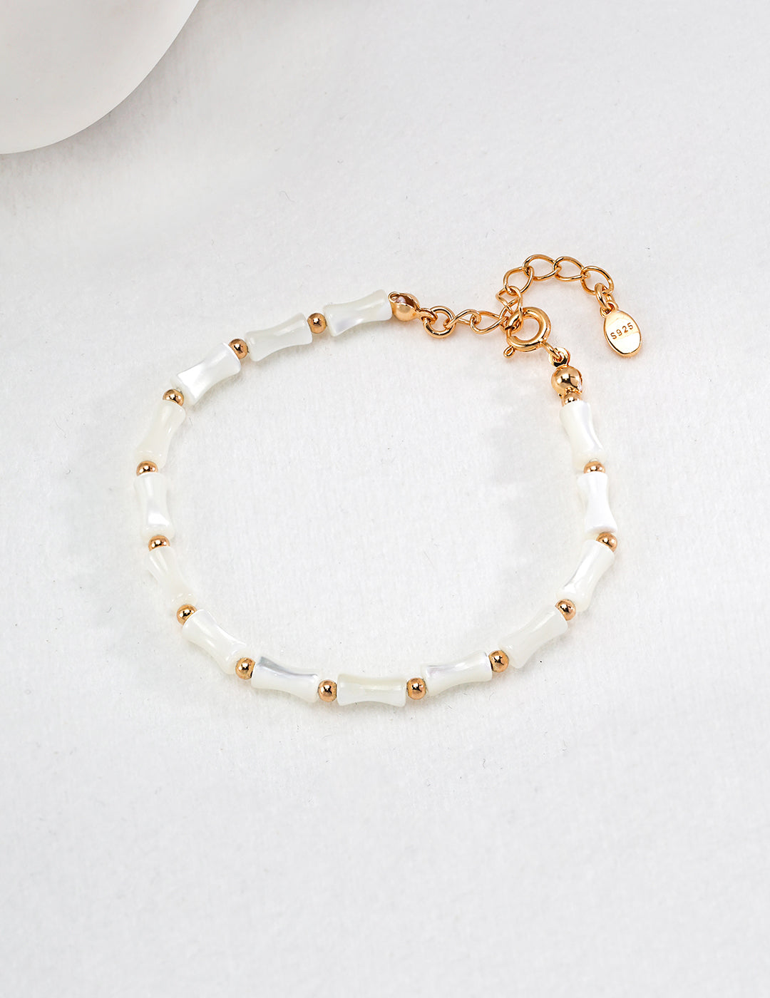 Ivory Gold Beaded Necklace & Bracelet Set