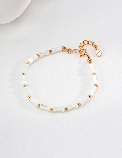 Ivory Gold Beaded Necklace & Bracelet Set