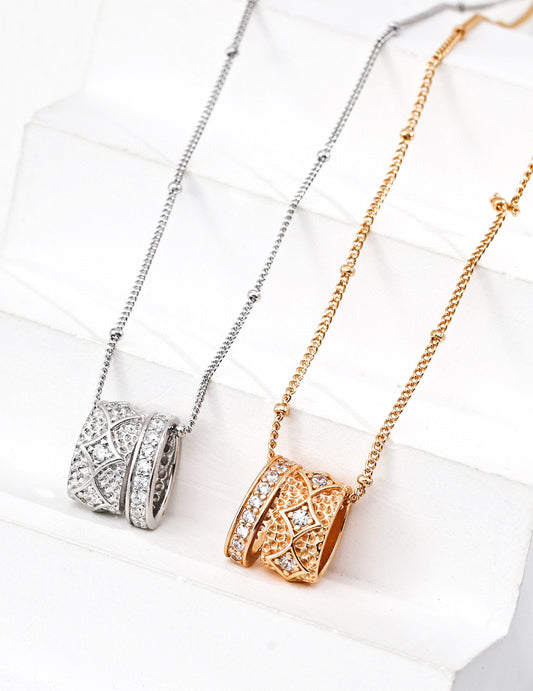 “S925 Sliding Zircon Pendant – Sparkle in Motion.” “Vintage Shine – Movable Zircon Charm Necklace.”