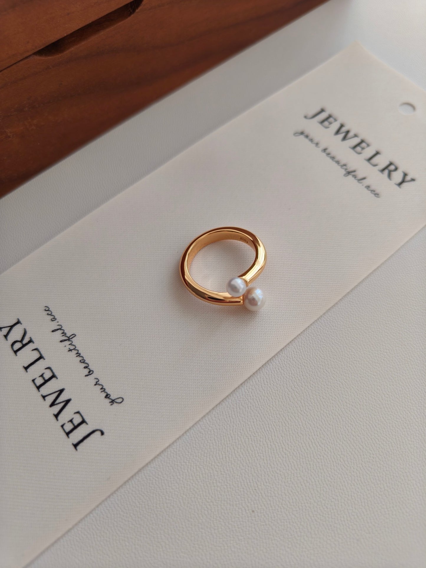 S925 Silver Natural Pearl Open Ring