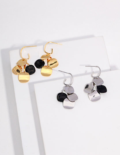 S925 Silver Enamel Drop Earrings — Light, Playful & Elegant