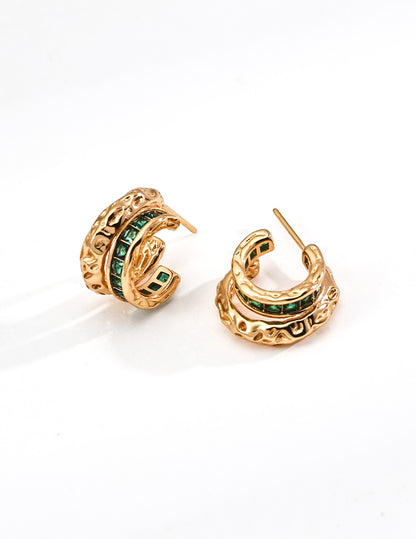 Elegant Textured Hoop Earrings