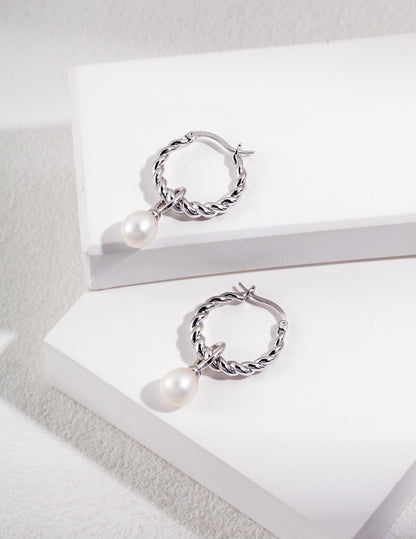 Twisted Pearl Drop Hoops – 2-in-1 elegance for every moment