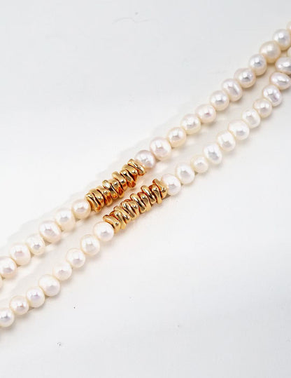 S925 Silver /gold plated/Irregular mini silver nuggets/Freshwater Pearl necklace , bracelet