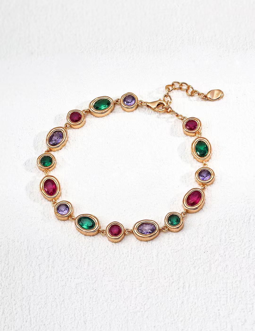 S925 Silver/gold plated/Colored zircon bracelet, earrings